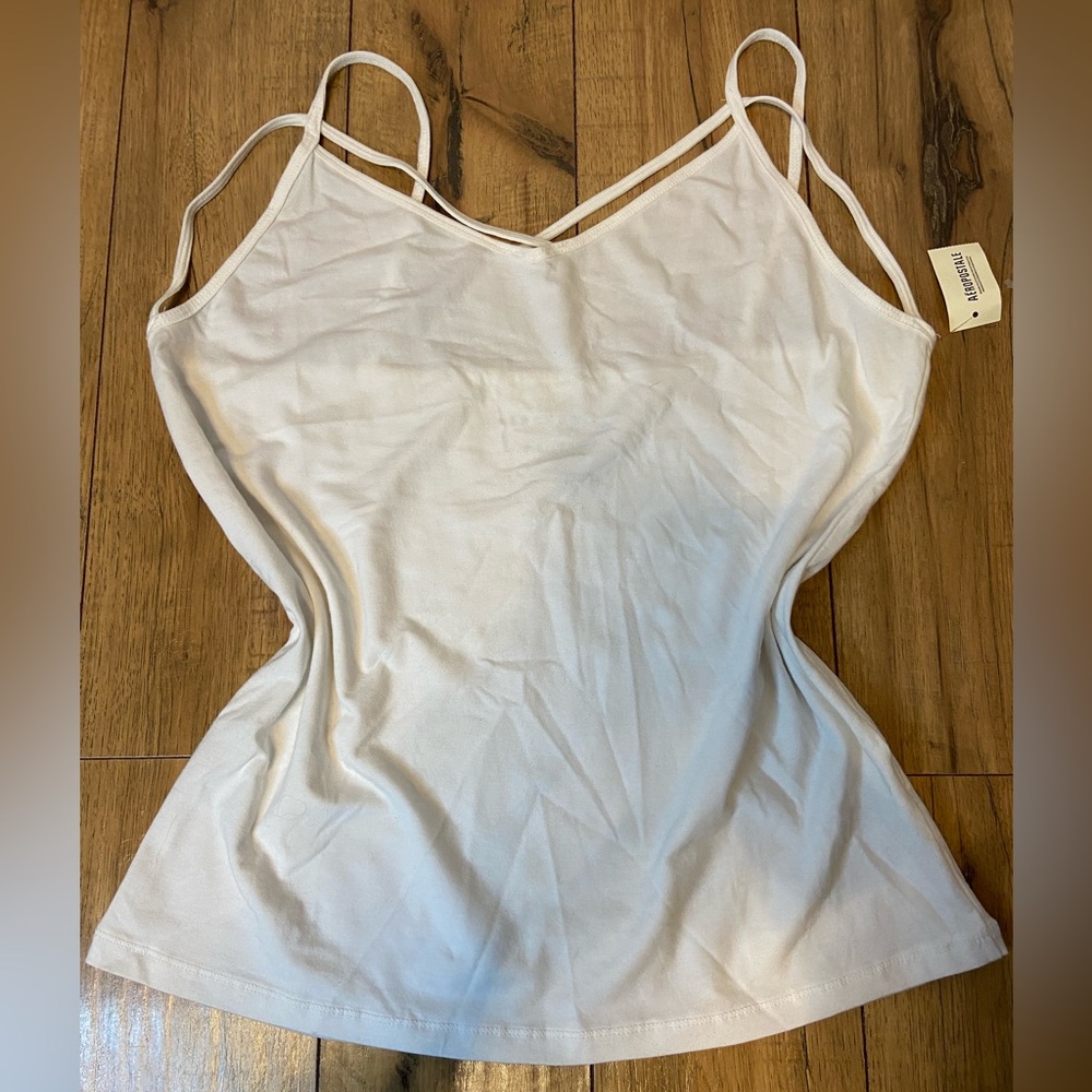 Aeropostale Cream V-Neck Cami